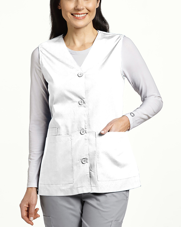 Photo d'uniforme pour infirmière White Cross 802 Veste avec boutons Couleurr Blanc Vue 802-WHI.jpg